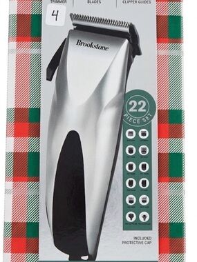 Brookstone Silver & Black Corded Hair Clipper Kit